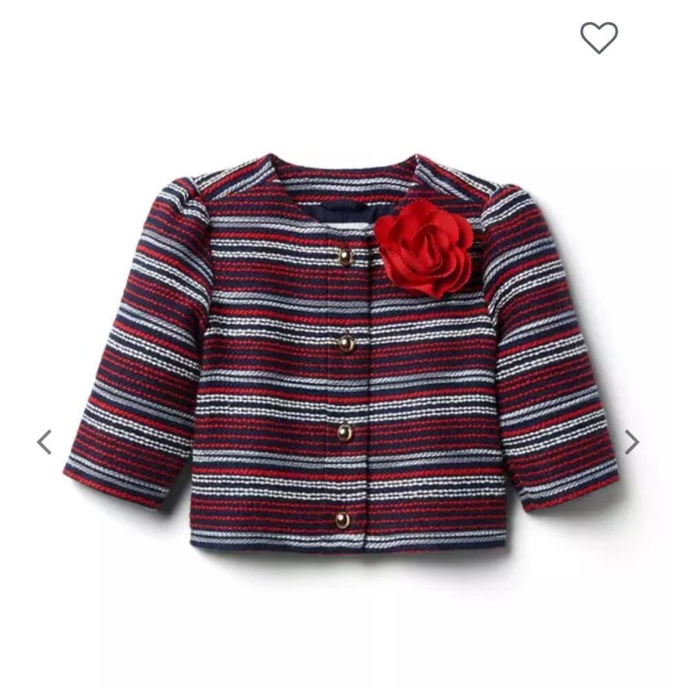 Janie and Jack Baby Girls Boucle Flower Jacket Holiday Size 12-18 Months